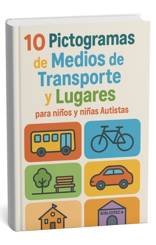 10 Pictogramas de Medios de Transporte y Lugares para niños y niñas Autistas